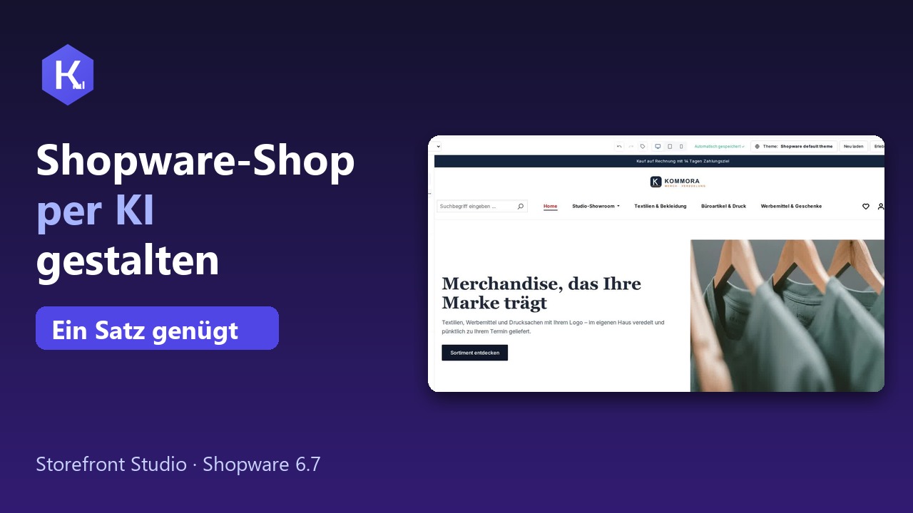Demo-Video: Shopware-Shop per KI gestalten – Header, Produktseite, Landingpage und SEO-Prüfung